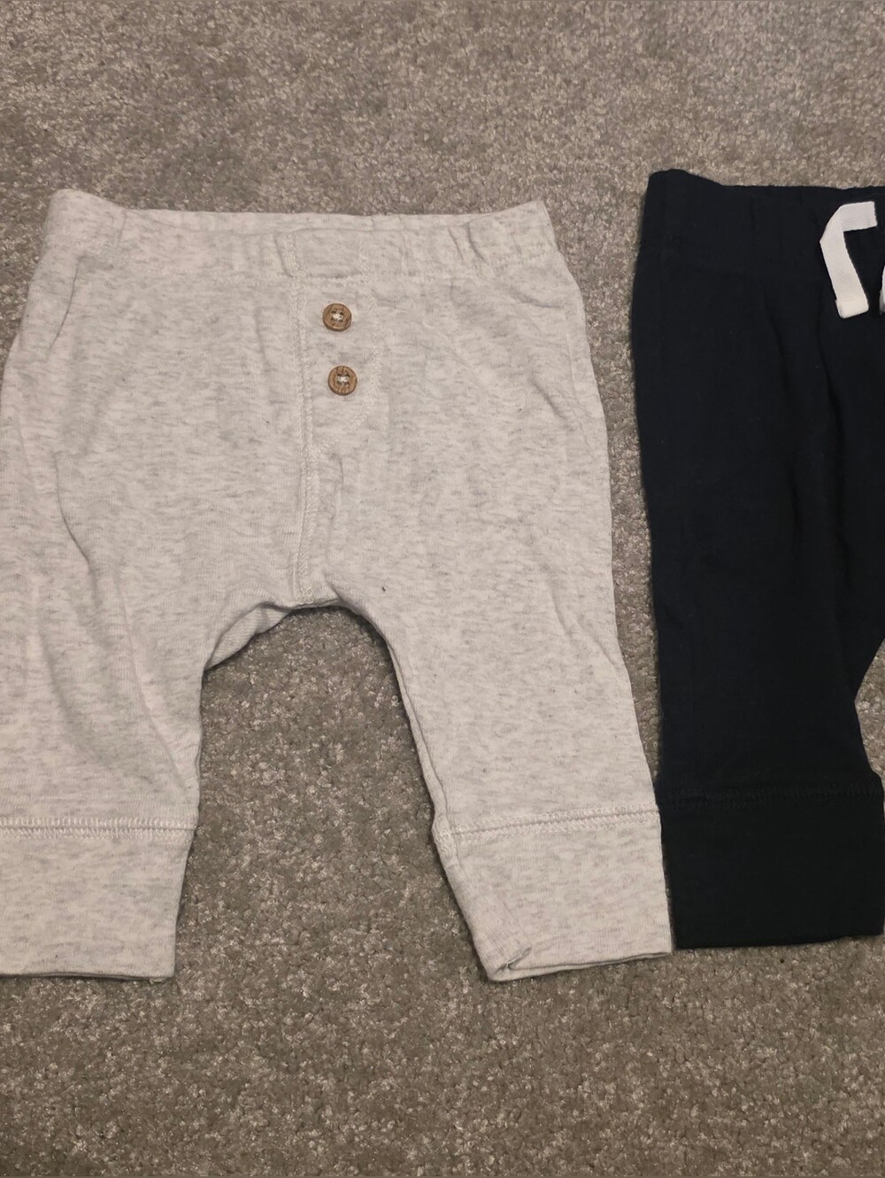 Carter's Infant Light Gray and Navy Jogger Pants Set